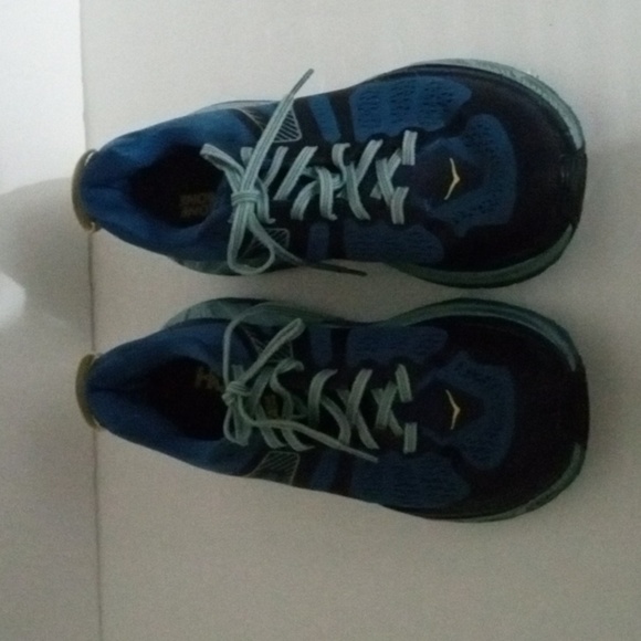 Hoka Stinson One One ATR 5 Running Shoes size 8.5 Navy Turquoise Aqua Preowned - Picture 3 of 16